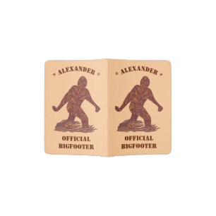 Bigfoot Walking Sasquatch Funny Double Sided Passport Holder