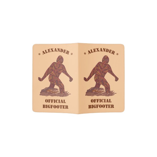 Bigfoot Walking Sasquatch Funny Double Sided Passport Holder (Opened)