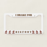 Bigfoot Walking Sasquatch Funny Geek Style Gear License Plate Frame at Zazzle