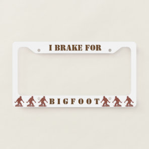 Bigfoot Walking Sasquatch Funny Geek Style Gear License Plate Frame
