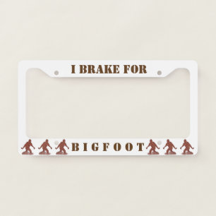 Bigfoot Walking Sasquatch Funny Geek Style Gear License Plate Frame