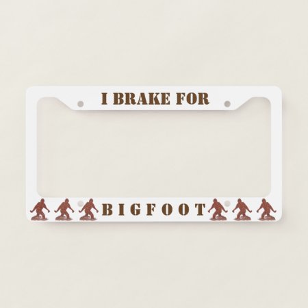 Bigfoot Walking Sasquatch Funny Geek Style Gear License Plate Frame