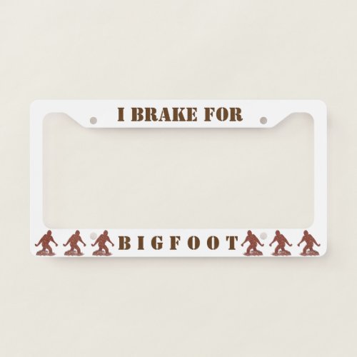 Bigfoot Walking Sasquatch Funny Geek Style Gear License Plate Frame