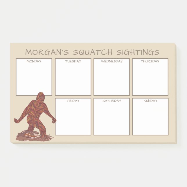 Bigfoot Walking Sasquatch Funny Sightings Post-it Notes (Front)