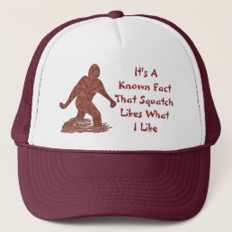Bigfoot Walking Sasquatch Geeky Squatch Facts Trucker Hat