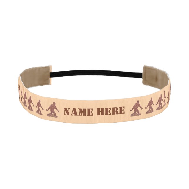 Bigfoot Walking Sasquatch Herd Pattern Funny Athletic Headband (Front)