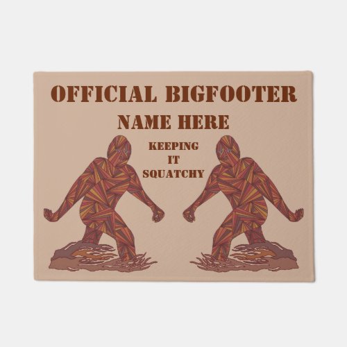 Bigfoot Walking Sasquatch Keeping It Squatchy Doormat