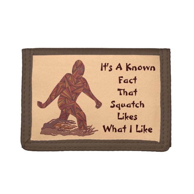Bigfoot Walking Sasquatch Known Squatch Facts Trifold Wallet (Front)