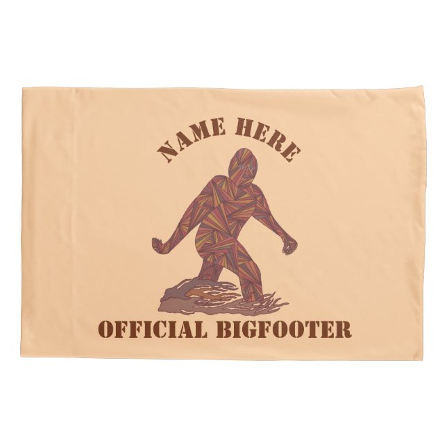 Bigfoot Walking Sasquatch Official Bigfooter Pillowcase (Back)