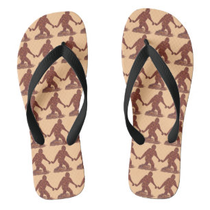 Bigfoot Walking Sasquatch Pattern Funny Footwear Flip Flops