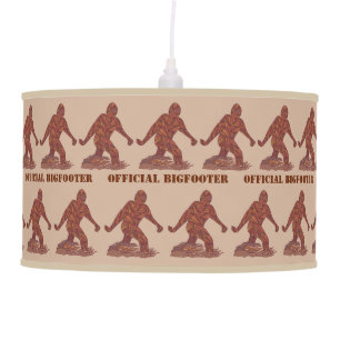 Bigfoot Walking Sasquatch Tan Brown Home Decor Hanging Lamp
