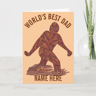 Bigfoot Walking Sasquatch Worlds Best Dad Funny Card