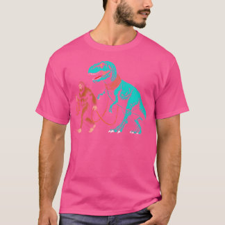 Bigfoot Walking The Dinosaur Sasquatch Walk T Rex T-Shirt