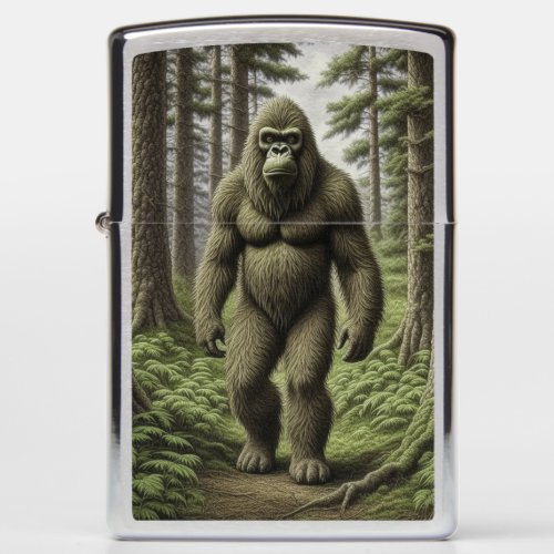 Bigfoot Walking through the Woods Zippo Lighter