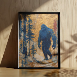 Bigfoot Wall Art Poster Print Painting Aesthetic