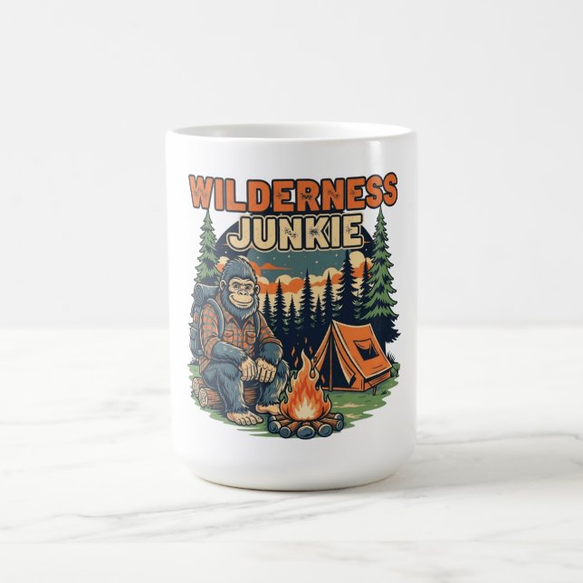 Bigfoot wilderness junkie retro design color morph mug  (Center)