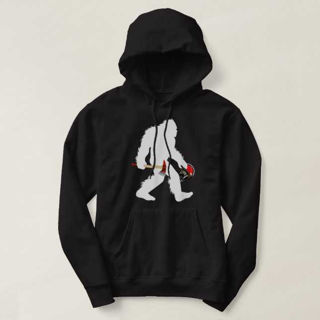Bigfoot Wildland Firefighter Woodland Sasquatch Fi Hoodie (Design Front)