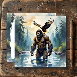 Bigfoot with an Eagle on his Shoulder 