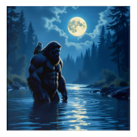 Bigfoot with an Owl on his Shoulder
