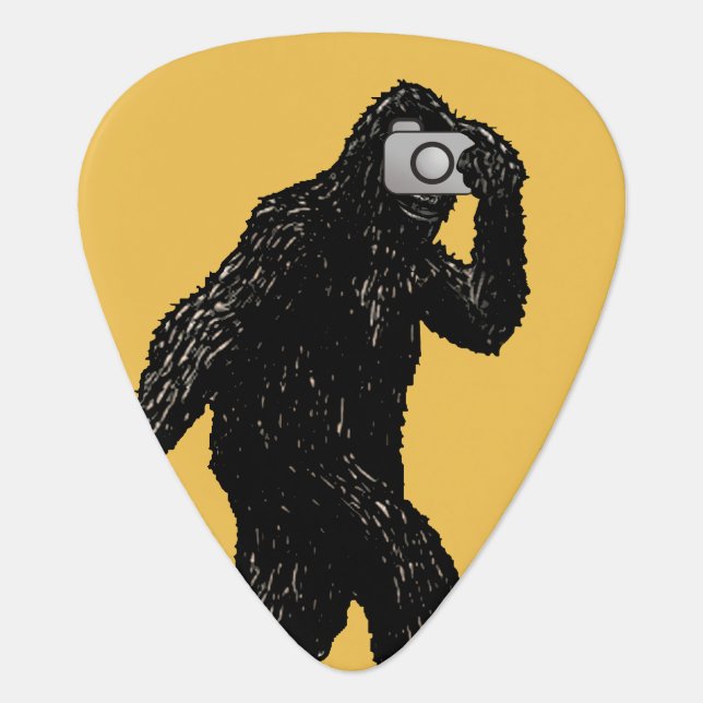 Bigfoot with Camera - Funny Photography Selfie Guitar Pick (Front)