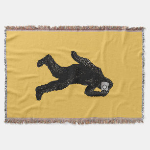 Bigfoot with Camera - Funny Photography Selfie Throw Blanket