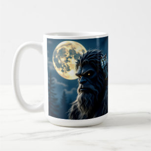Bigfoot with Glowing Eyes and Owl on his Shoulder Coffee Mug