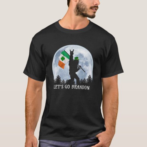 Bigfoot With Irish Flag Lets Go Brandon St Patrick T_Shirt