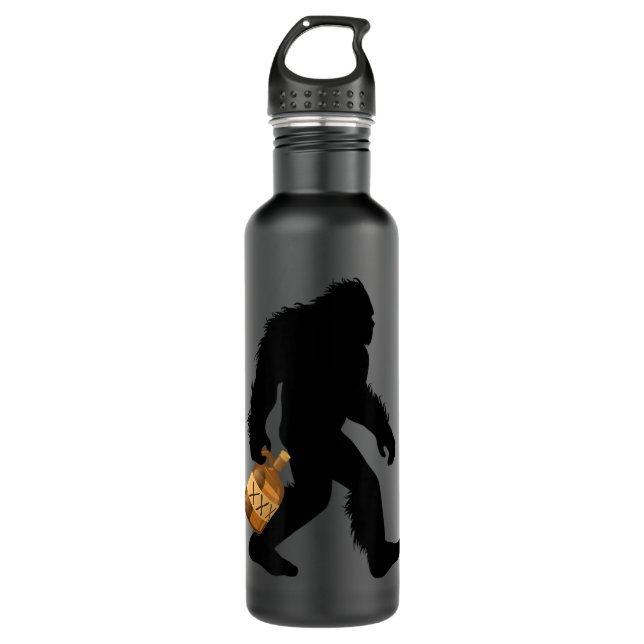 Bigfoot With Moonshine Jug Sasquatch Moonshiner  Stainless Steel Water Bottle (Front)