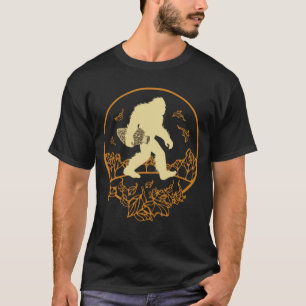 Bigfoot With Morel Mushroom Woodland Forest T-Shirt