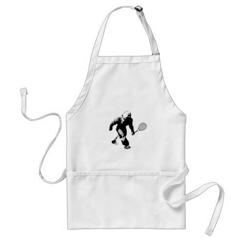 Bigfoot With Tennis Racket Adult Apron