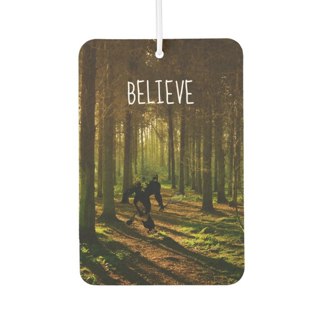 Bigfoot with Tennis Racquet in the Forest Air Freshener (Front)