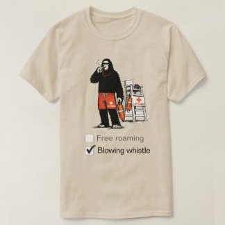 Bigfoot works as a lifeguard T-Shirt