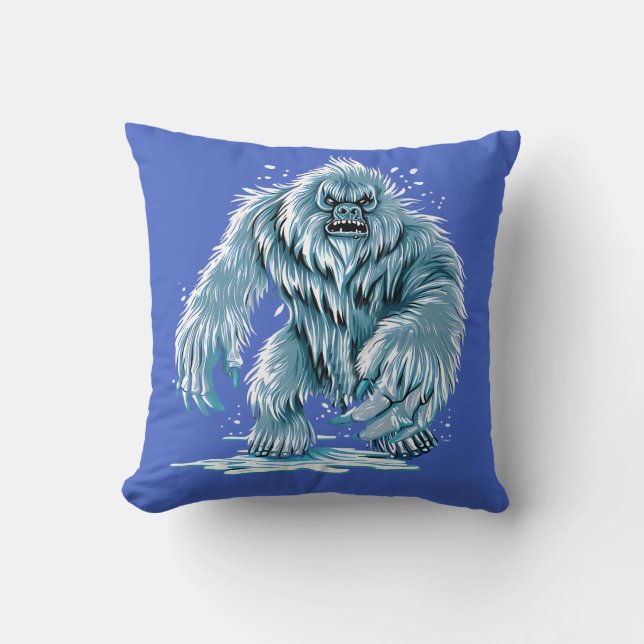 Bigfoot & Yeti Humor Collection for Beast Lovers Throw Pillow (Front)