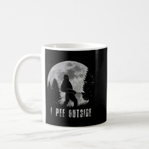 Bigfoot Yeti Moon Silhouette I Pee Outside Sasquat Coffee Mug
