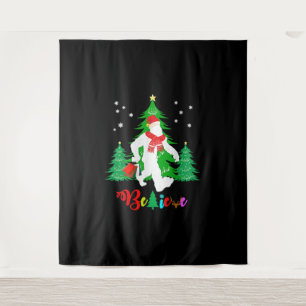 Bigfoot Yeti Sasquatch Christmas Believe Christmas Tapestry