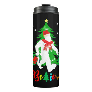 Bigfoot Yeti Sasquatch Christmas Believe Christmas Thermal Tumbler
