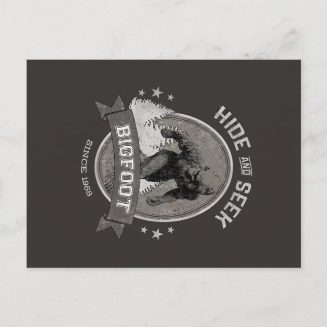 Bigfoot Yeti. Sasquatch. Retro, Vintage. Postcard (Front)