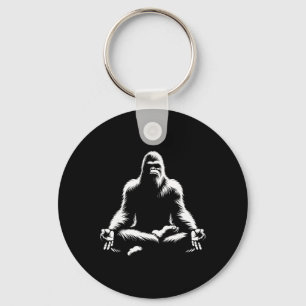 Bigfoot Yoga Pose Sasquatch Meditation  Keychain
