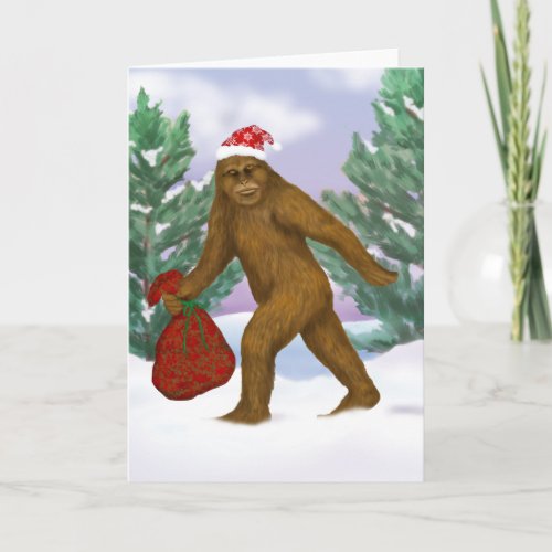 Bigfootball Santa Holiday Greeting Card