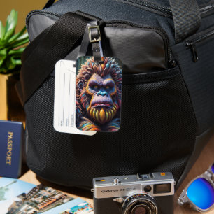 Bigfoot's Colorful Gaze Luggage Tag