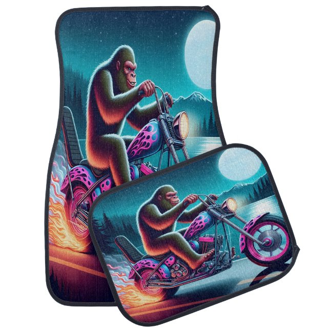 Bigfoot's Fiery Escape at Dusk Car Floor Mat (Set)