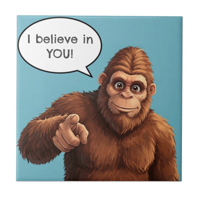 Bigfoot's Got Your Back Ceramic Tile (Front)