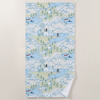 BigFoot's Lake Life Beach Towel