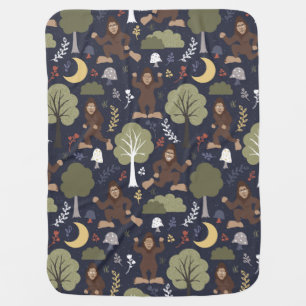 Bigfoot's Midnight Forest Adventure Baby Blanket