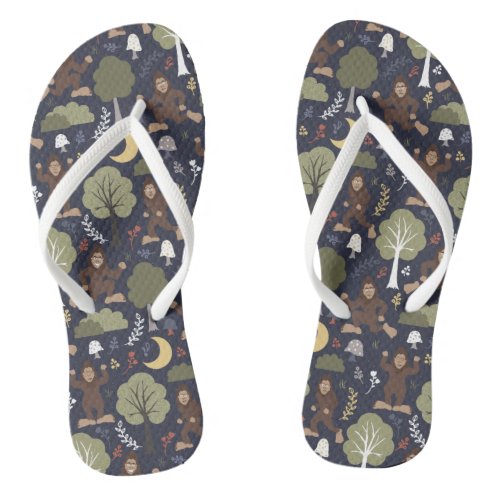 Bigfoots Midnight Forest Adventure Flip Flops