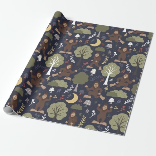 Bigfoots Midnight Forest Adventure Wrapping Paper
