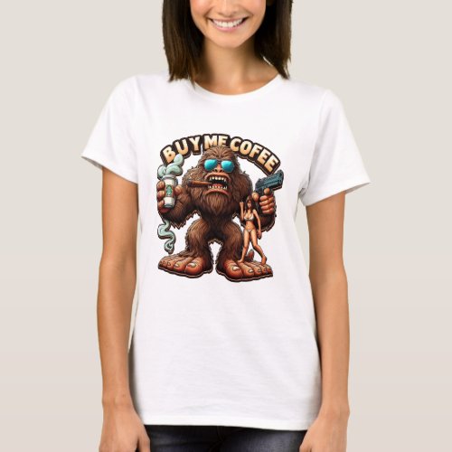 Bigfoots Morning Brew Buy Me A Coffee T_Shirt