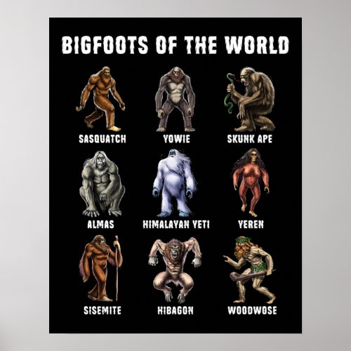 Bigfoots Of The World Poster