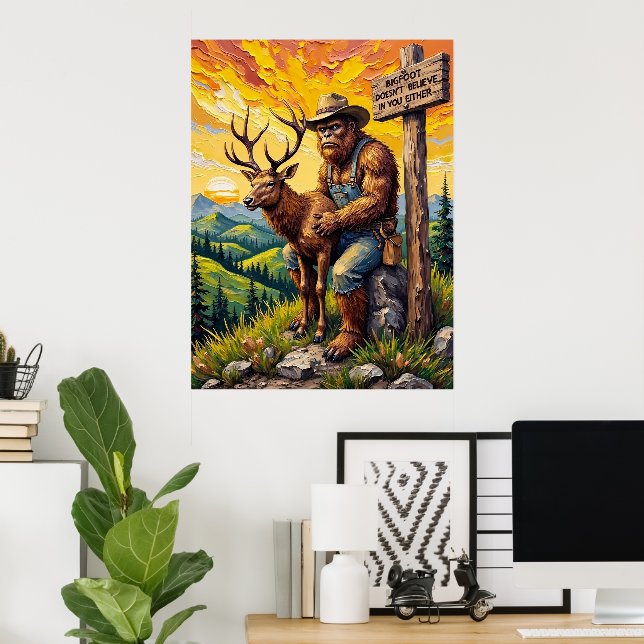 Bigfoot's Valley Serenade: A Gentle Touch Poster (Home Office)