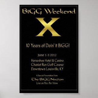 BiGG Weekend X Poster 4"x6"